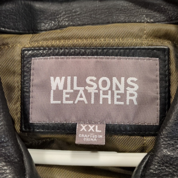 Wilson's Leather Jacket Mens 2XL XXL Black Full Zip Moto Biker Fall Heavyweight - Picture 5 of 8